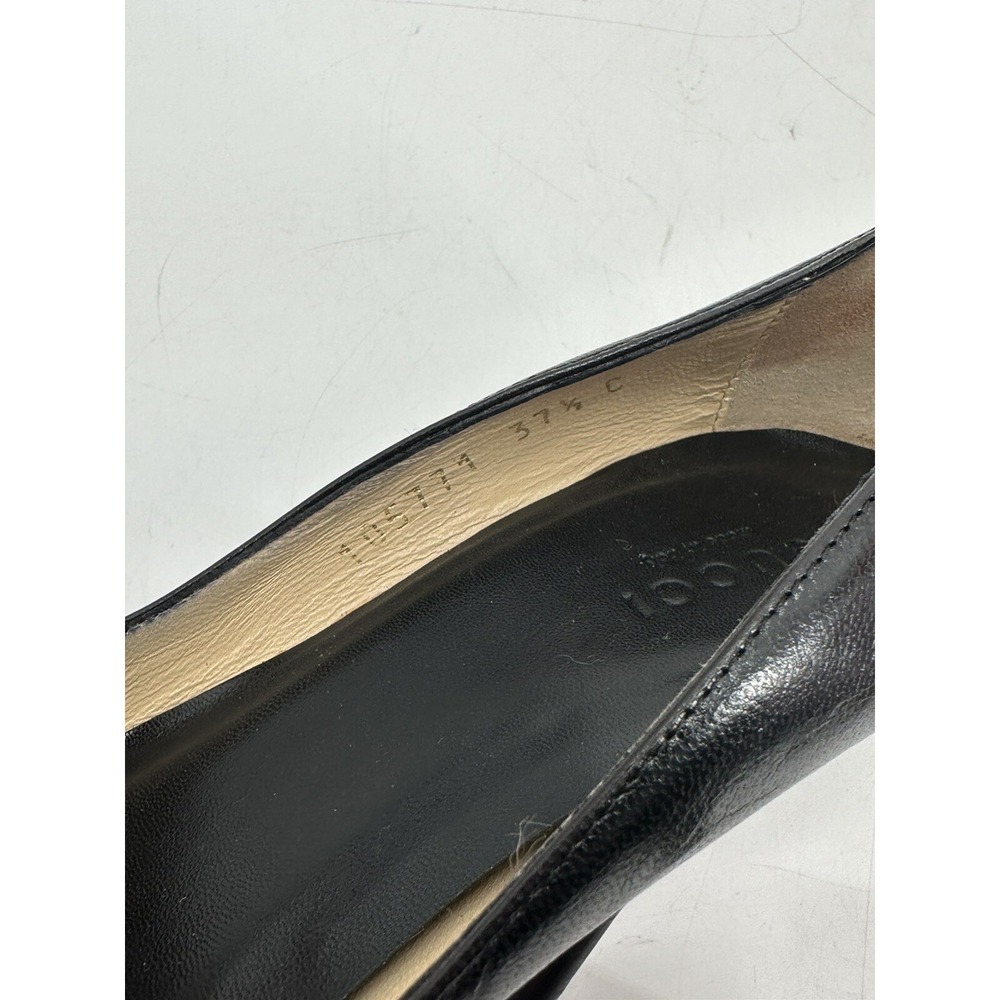 Gucci Italy Black Leather Pumps Heels Work Business SZ 7.5 C 37.5 105771‎ - Picture 13 of 15
